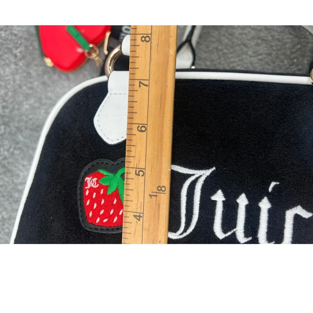 Juicy Couture Sweet N Juicy Apple Satchel‎ Strawberry Black Crossbody Bag NWT